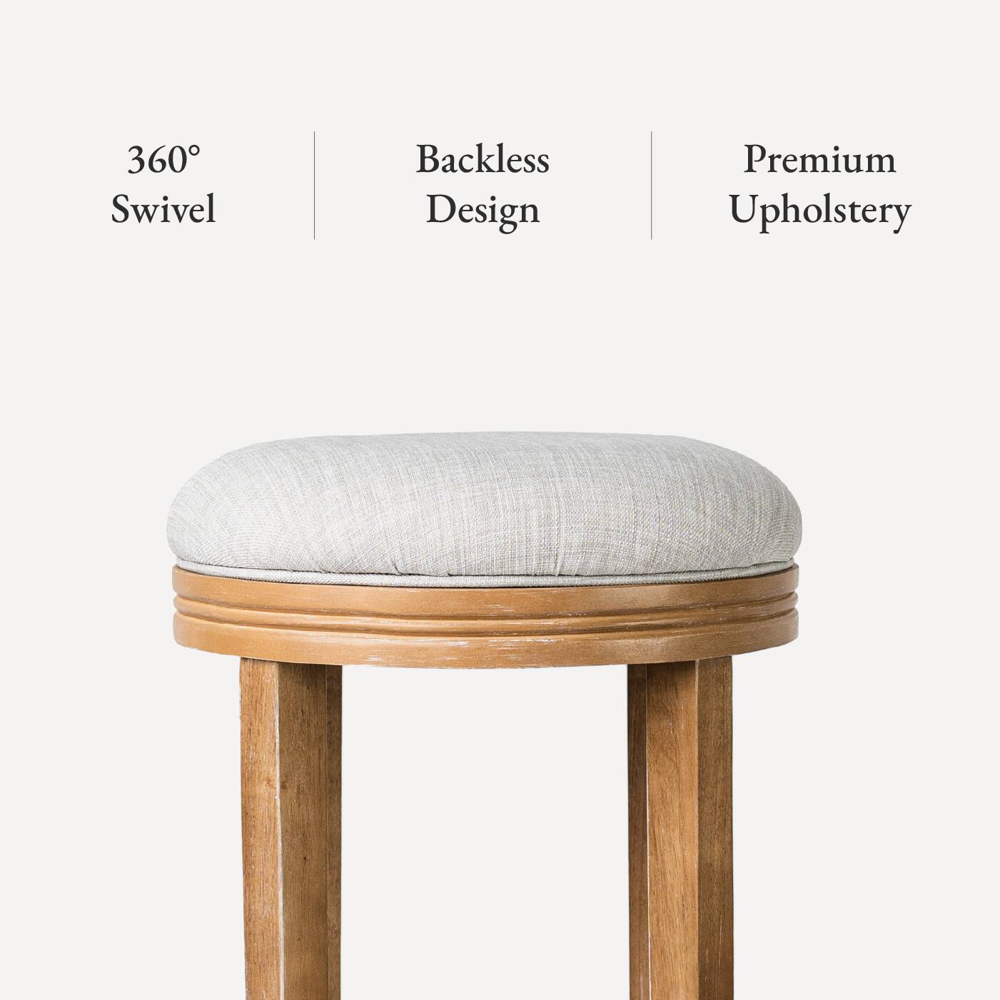 360° Swivel Backless Design Premium Upholstery