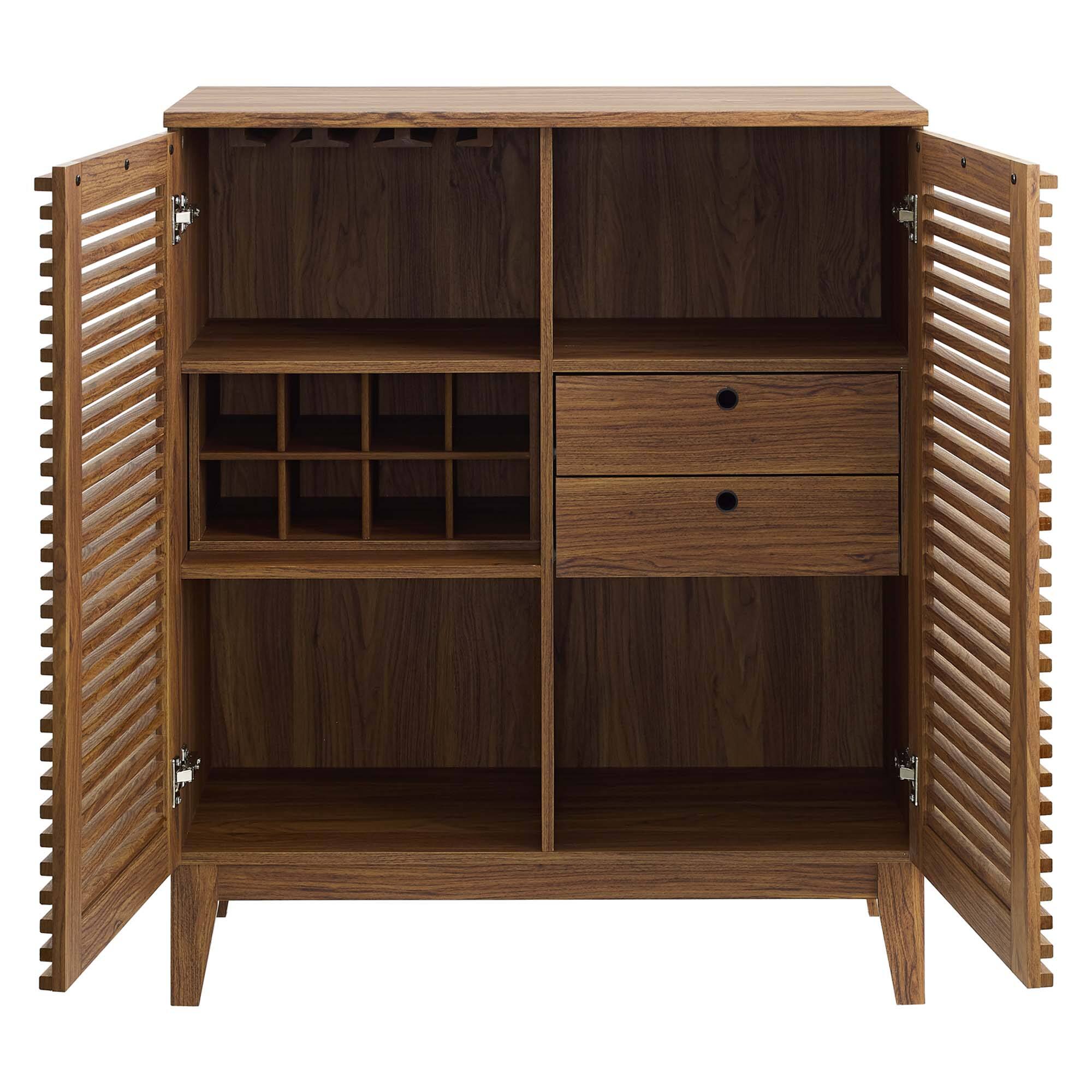 Alt View 2. Modway - Render Bar Cabinet by Modway - Walnut.