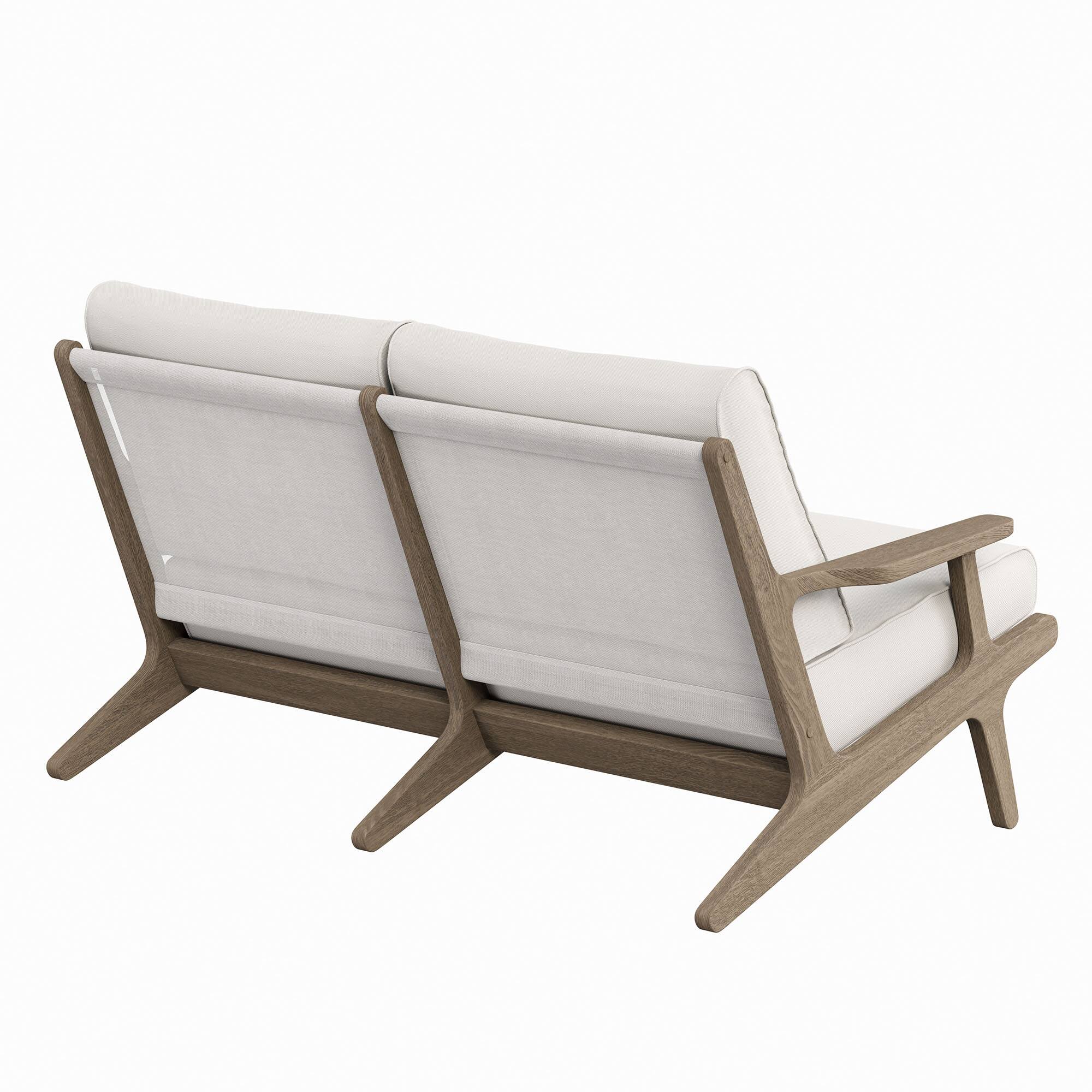 Alt View 4. Modway - Saratoga Outdoor Patio Teak Wood Loveseat by Modway - Weathered Gray White.