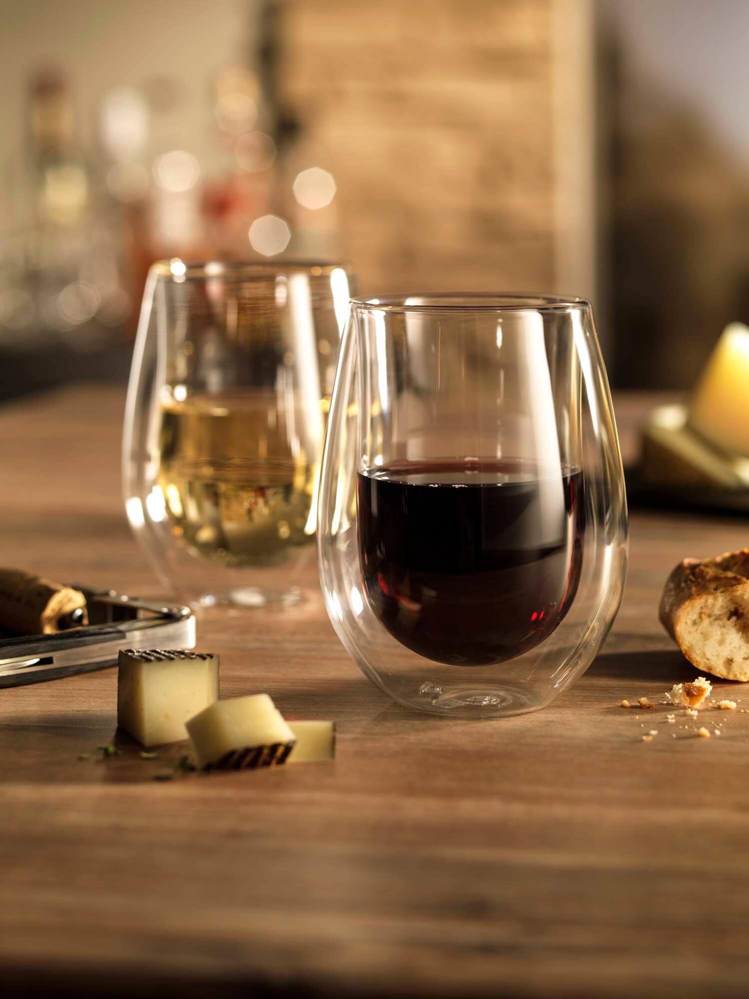 Alt View 2. ZWILLING - ZWILLING Sorrento 2-pc Double-Wall Glass Red Wine Glass Set - Clear.