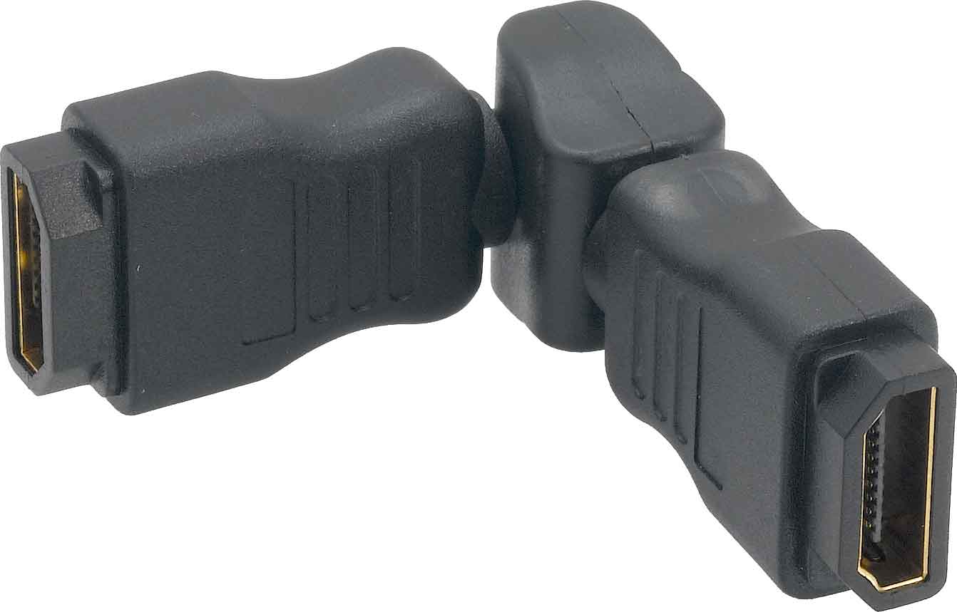 Cable Leader - HDMI Female to Female Coupler - Swiveling Type - Black