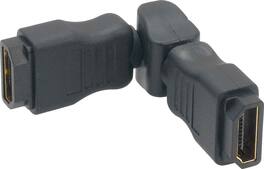 Cable Leader - HDMI Female to Female Swivel Coupler, Type A 19-Pin, Fully Molded - Black
