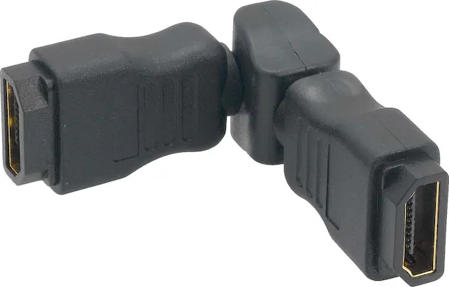 Front. Cable Leader - HDMI Female to Female Coupler - Swiveling Type - Black.