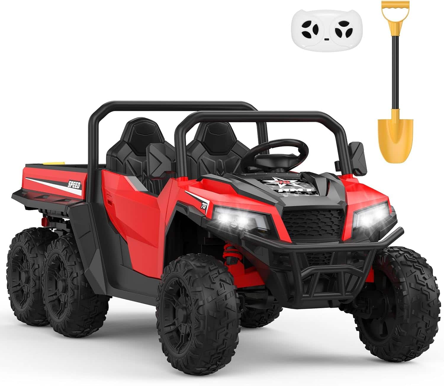 Homhougo - 24V Electric Dump Truck for Kids, Working Shovel, Music Player, Ride-On