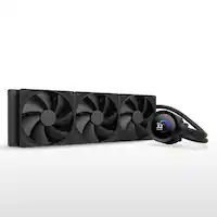 NZXT - Kraken Plus 360mm Radiator CPU Liquid Cooler (3 x 120mm F120P Fans) with 1.54" Square LCD - Black - Front_Zoom