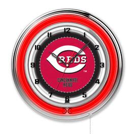 Holland Bar Stool Co. - Cincinnati Reds 19" Double Neon Wall Clock - Multicolor