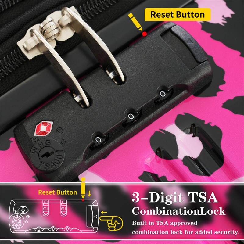 Reset Button!  
3-Digit TSA Combination Lock  
Built-in TSA approved combination lock for added security.