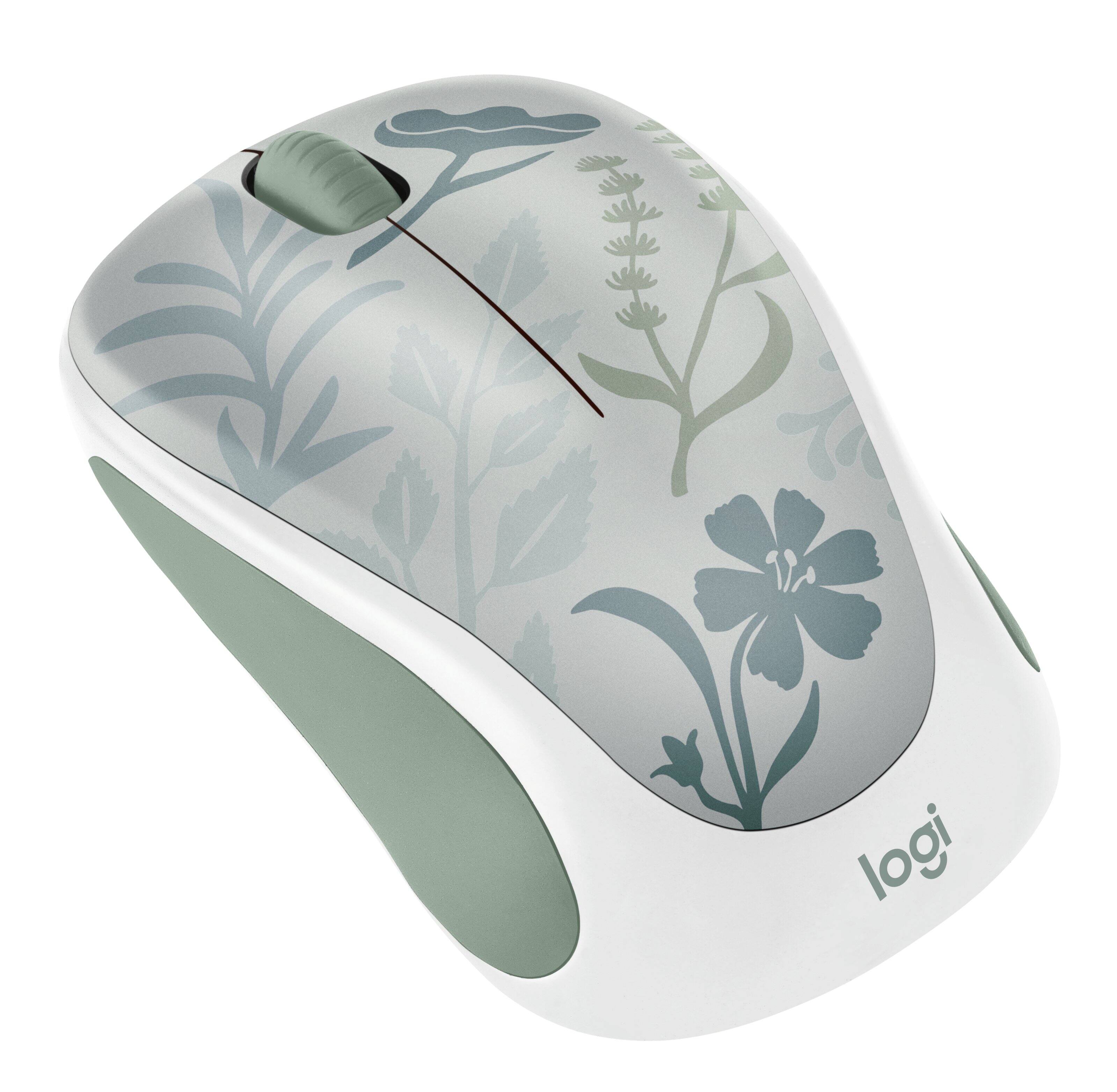 Alt View 1. Logitech - Design Mouse Limited Edition Wireless Optical 3-button Mouse with Broad Compatibility - Misty Garden.