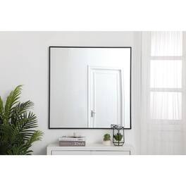 Elegant Decor - Metal frame square mirror 36 inch - Black