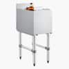 Front. VEVOR - Commercial Ice Bin, 29.6 Qt Max Capacity, 12 x 19 x 33 Inch Stainless Steel Ice Chest with Sliding Lid and Bottle - Silver.