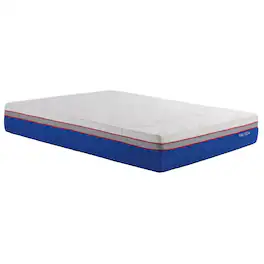 Nautica - 12" Serenity Gel Memory Foam Mattress - WHITE/BLUE
