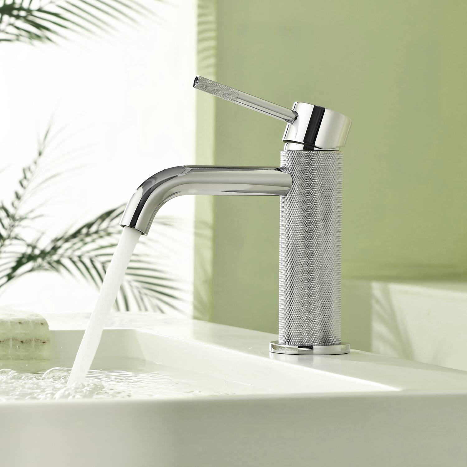 Alt View 4. Boyel Living - Chrome Carved Solid Brass Bathroom Faucet Single Handle - Chrome.