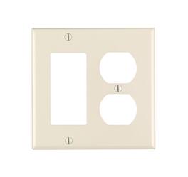 Leviton - 2 gang Thermoset Plastic Decorator/Duplex Wall Plate 1 pk - Almond