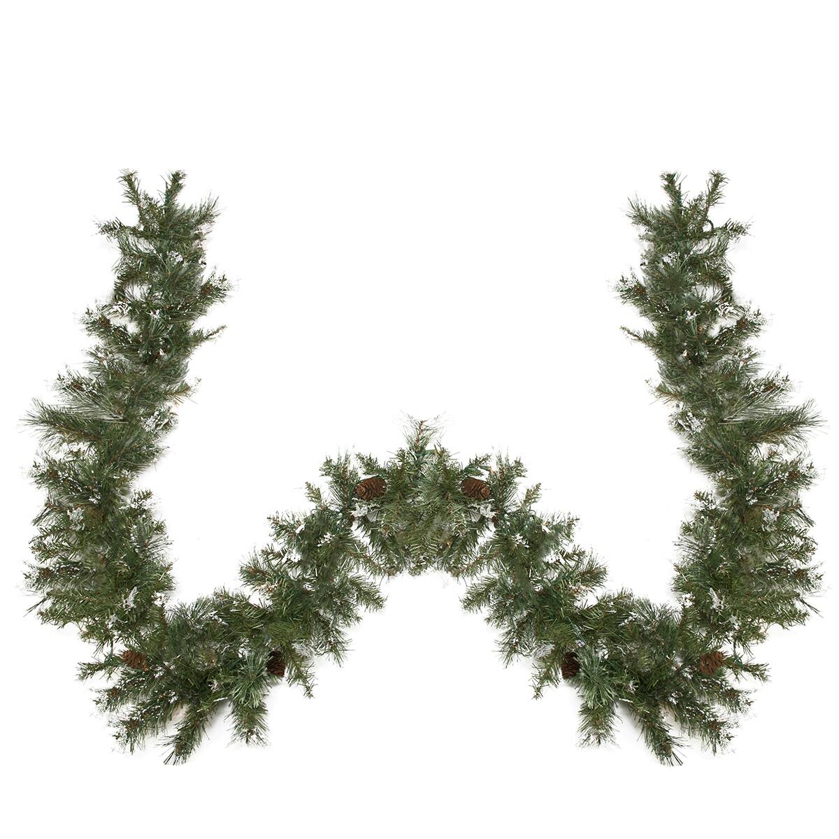 Northlight - Snow Mountain Pine Artificial Christmas Garland - 9' x 10" - Unlit - Green
