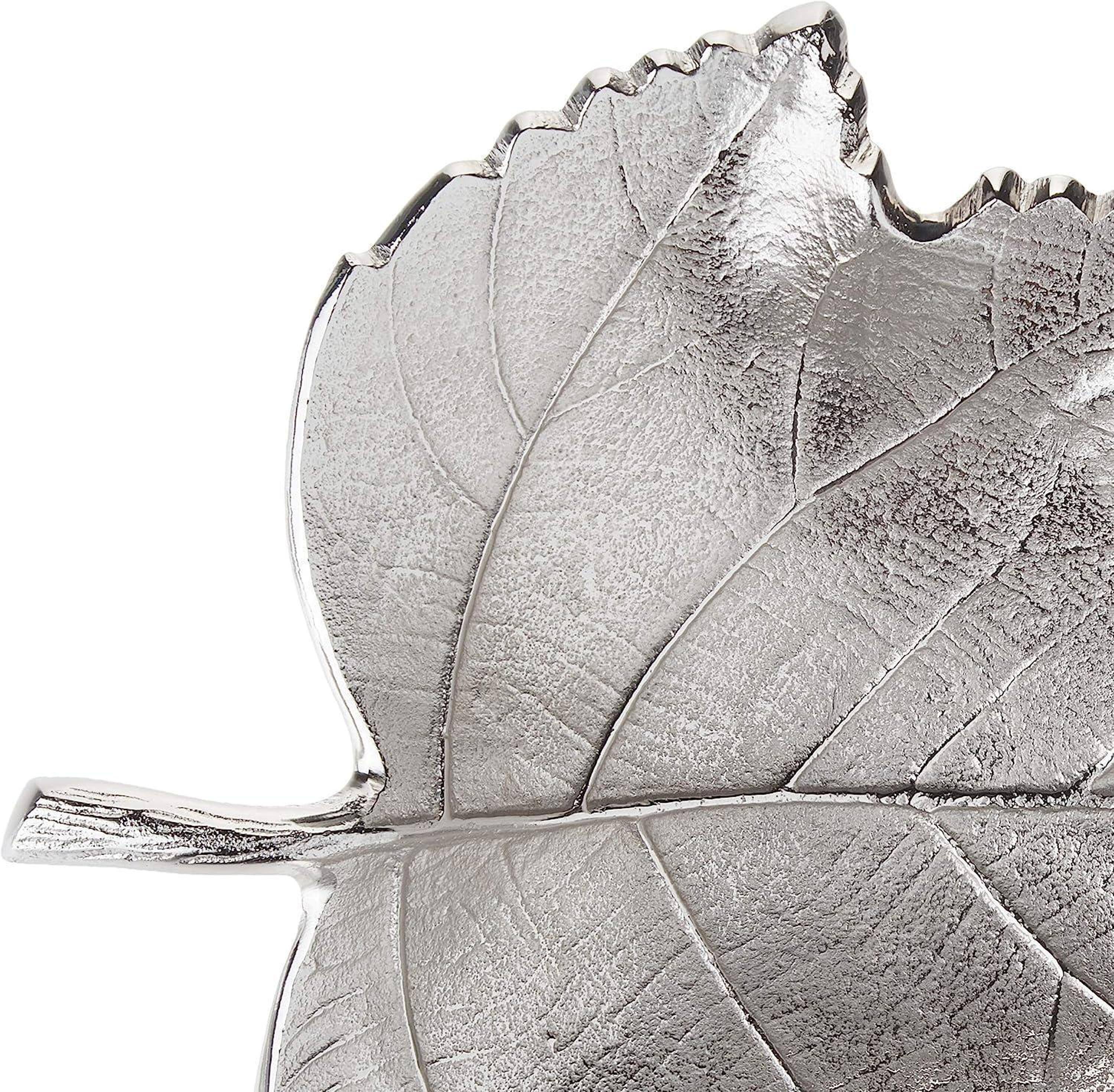 Back. Jiallo - Elegance Maple leaf dish medium - Silver, Multi Color.