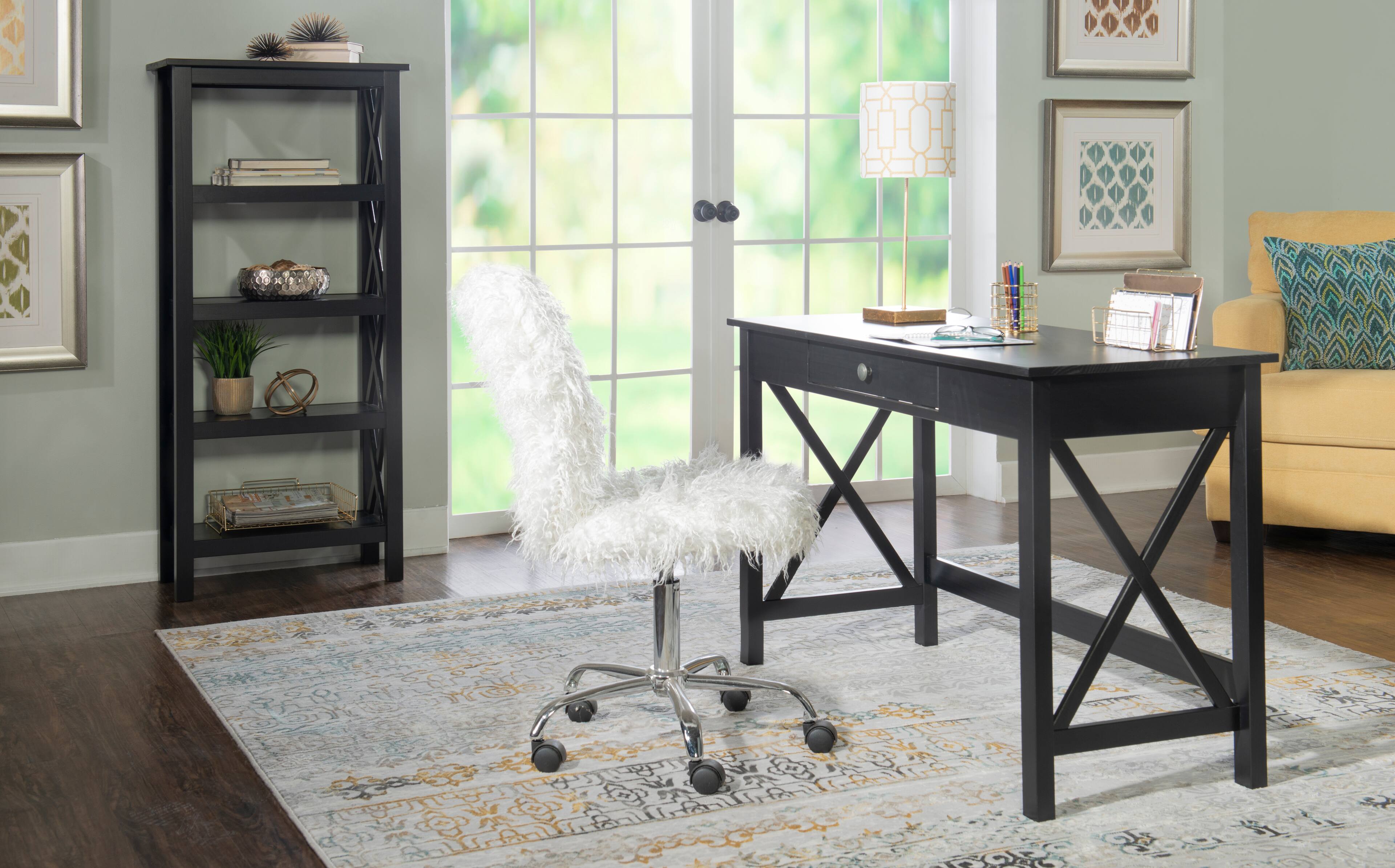 Alt View Zoom 17. Linon Home Décor - Delevan Solid Wood Laptop Desk With Drawer - Black.