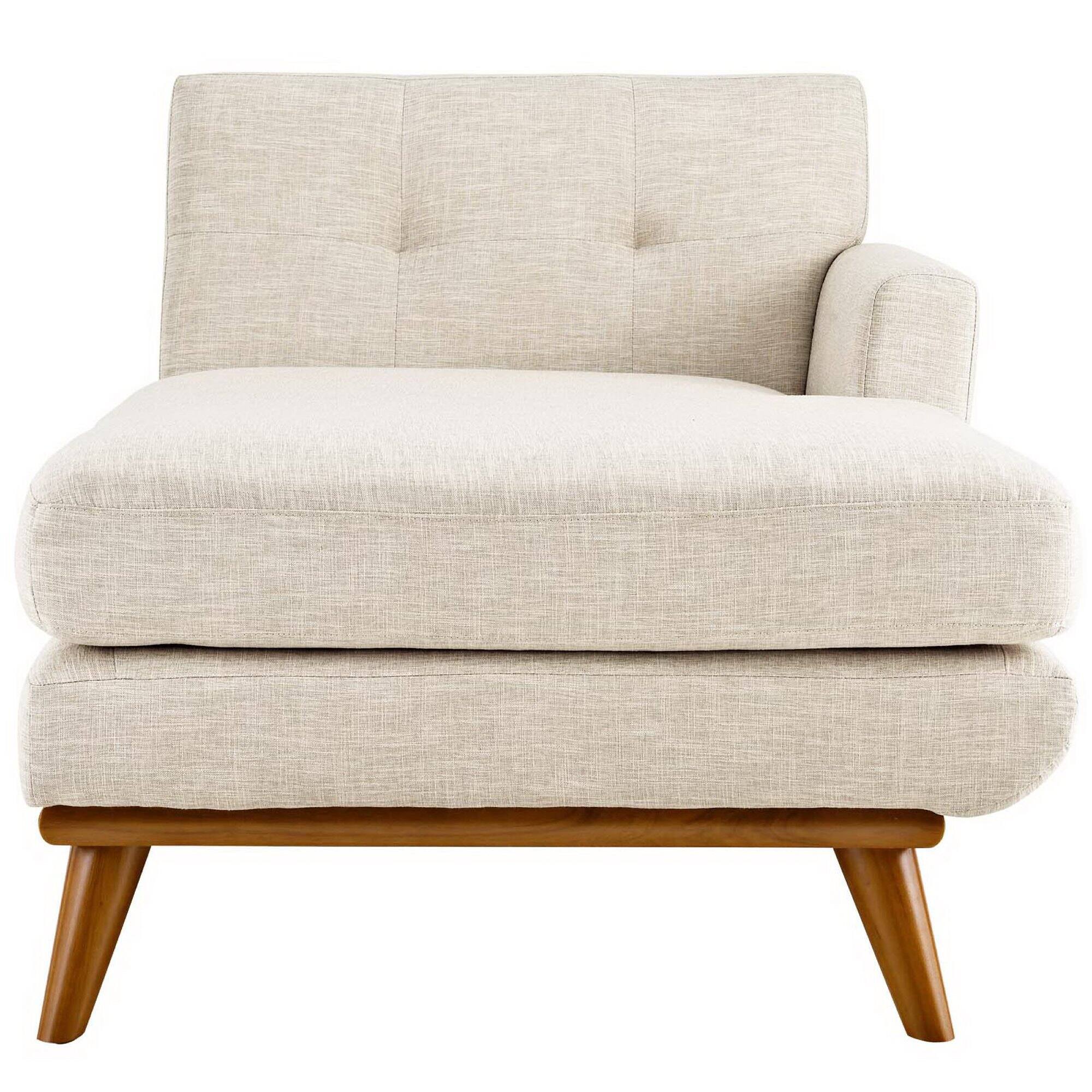 Back. Modway - Engage Right-Facing Upholstered Fabric Chaise by Modway - Beige.