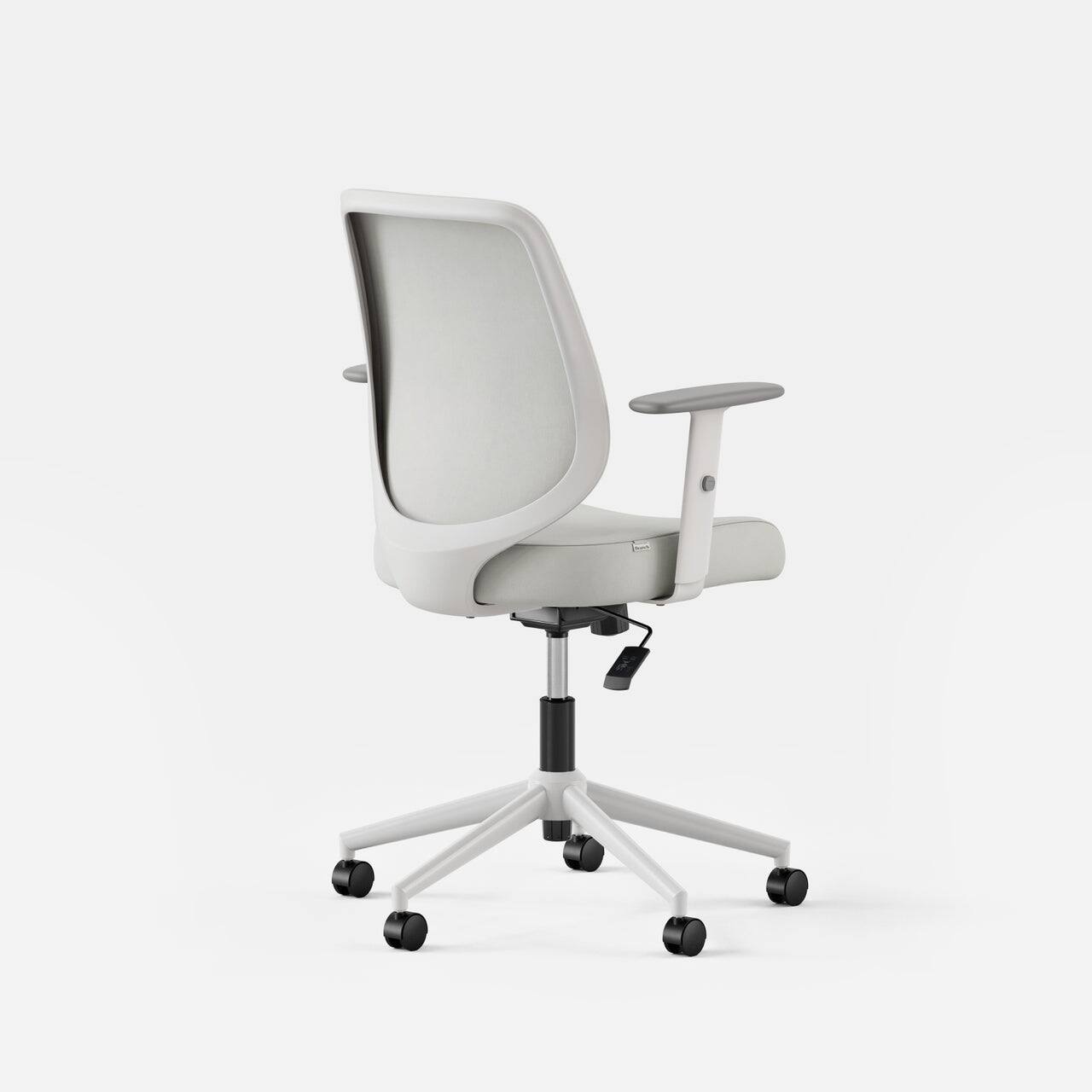 Left. Branch Furniture - Daily Chair – Office Chair with Swivel, Lumbar Support, Adjustable Arms, Sustainable & Comfortable Seating - Limestone Vegan Leather.