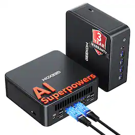 GEEKOM - IT13 MAX AI Mini PC, Intel Ultra 9 185H Idea Coding/Tasks, 24GB LPDDR5 RAM&500GB PCIe 4.0 SSD, Win11 Pre-installed - Black