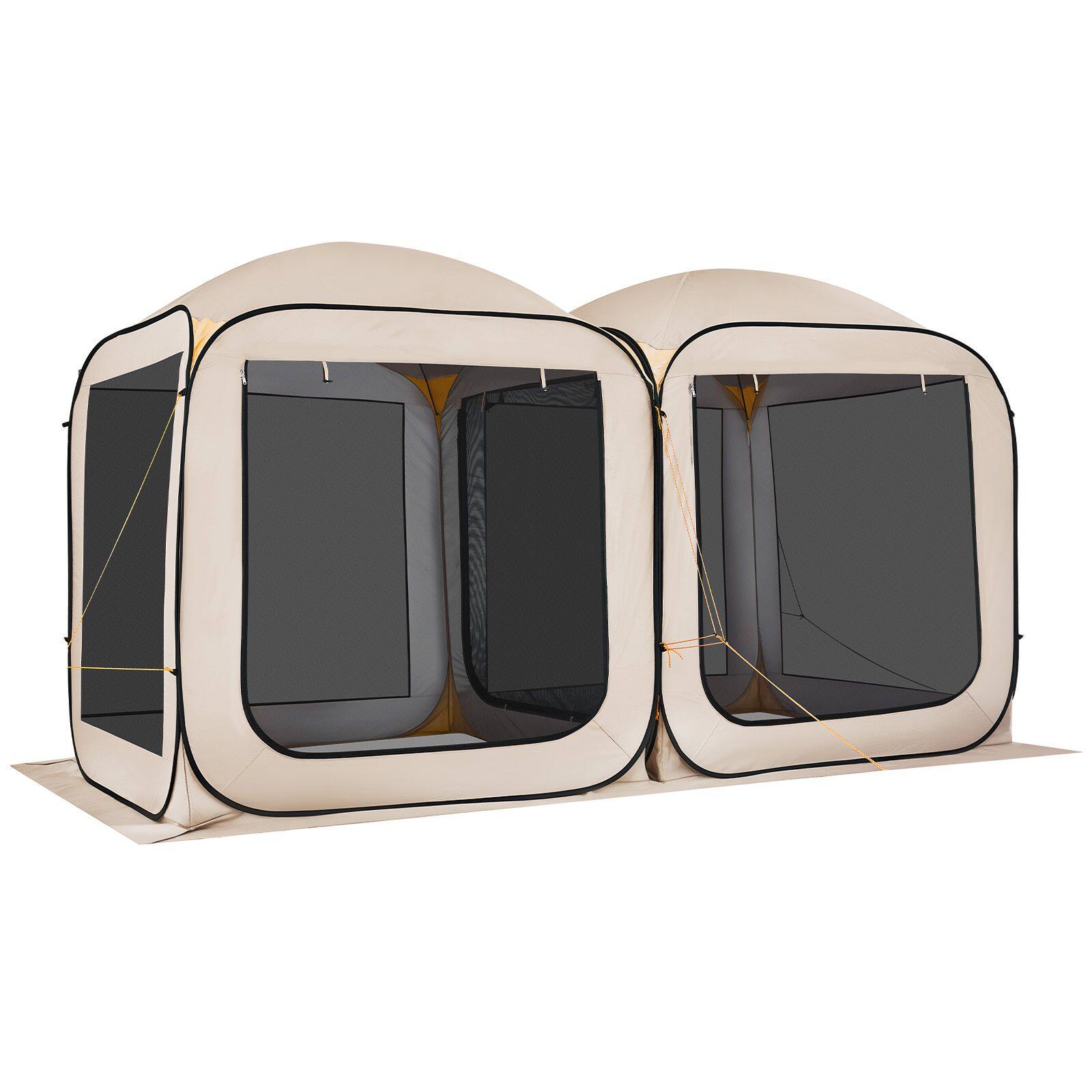 Alt View 7. Loheer - Loheer 12x6 Pop Up Screen House Tent Portable Screened Canopy Beige - Beige.