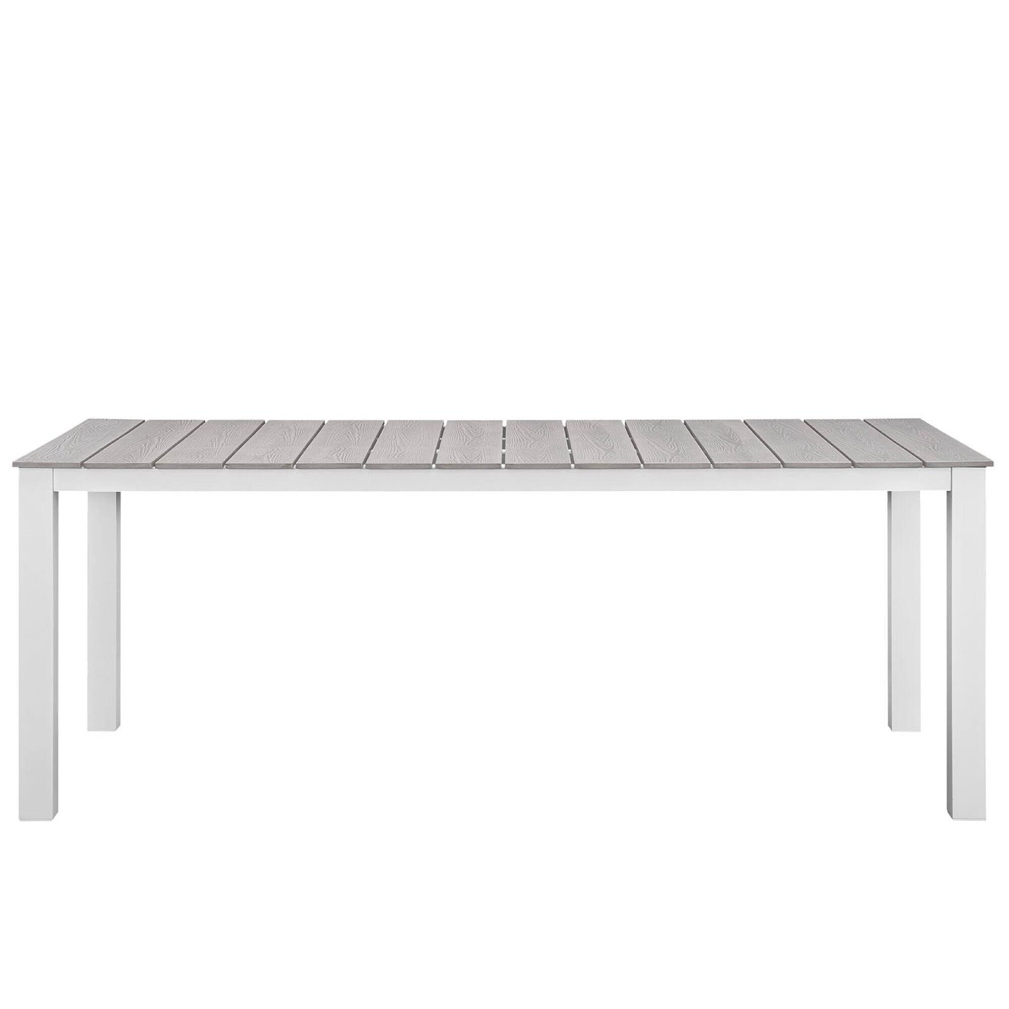 Alt View 2. Modway - Maine 7-Piece Outdoor Patio Dining Set - White Light Gray.