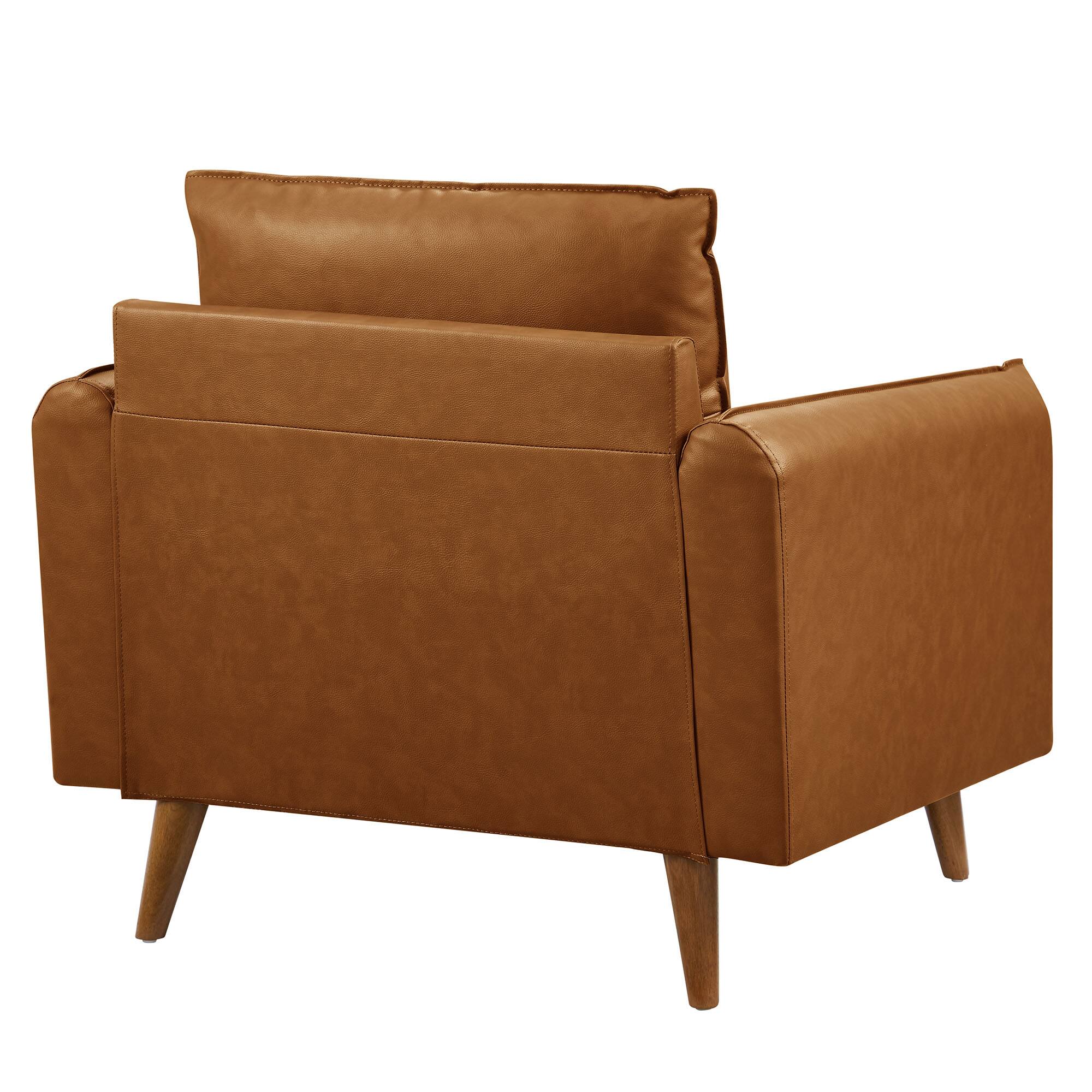 Alt View 1. Modway - Revive Upholstered Vegan Leather Accent Armchair by Modway - Brown.
