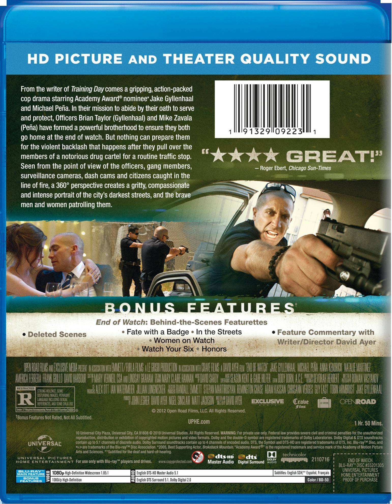 Angle. End of Watch [Blu-ray].