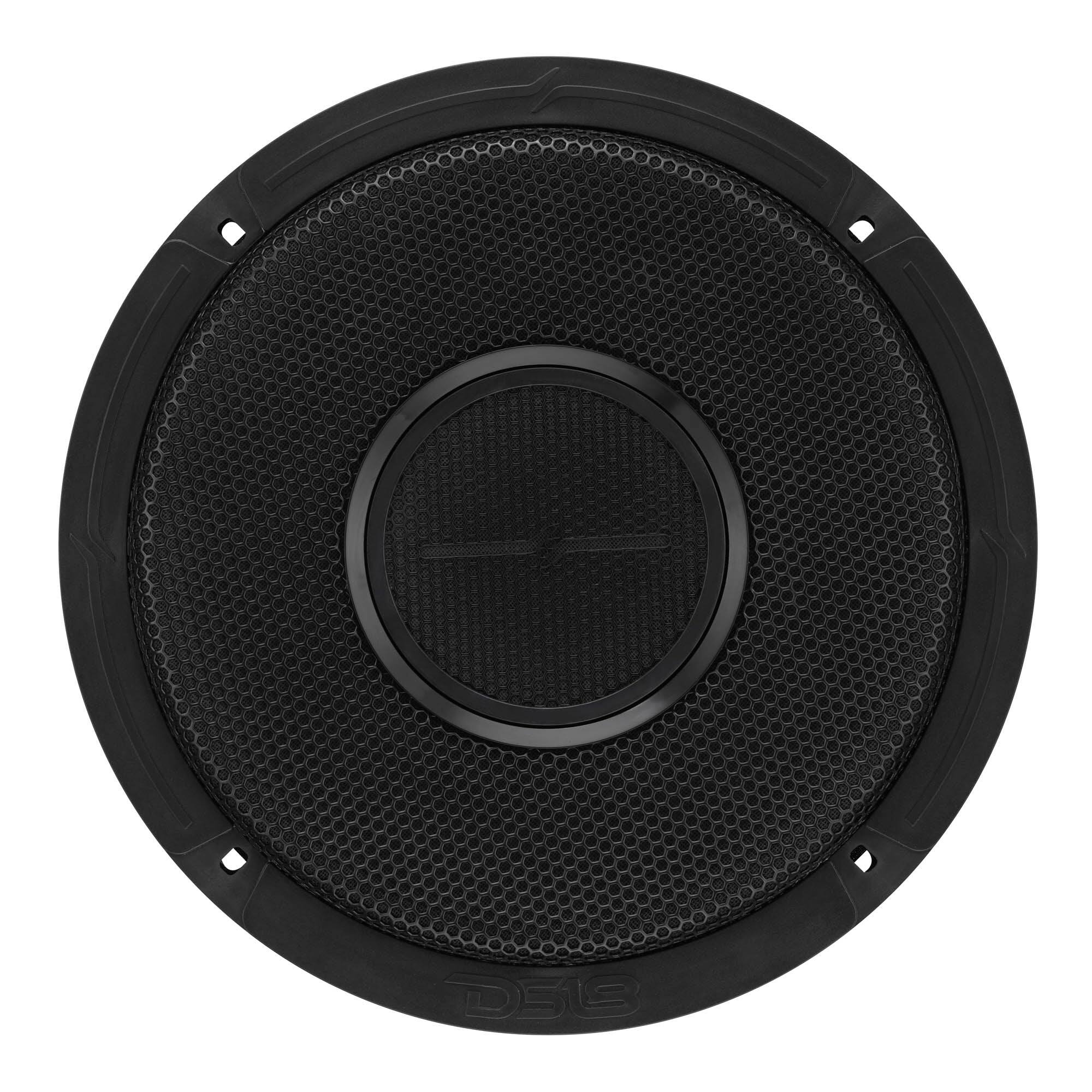 Alt View 3. DS18 Audio - PRO-HY 8" 2-way Coaxial Shallow-Mount Mid-Range Speaker with Built-in Driver and Grille, 200W RMS 8-Ohm.
