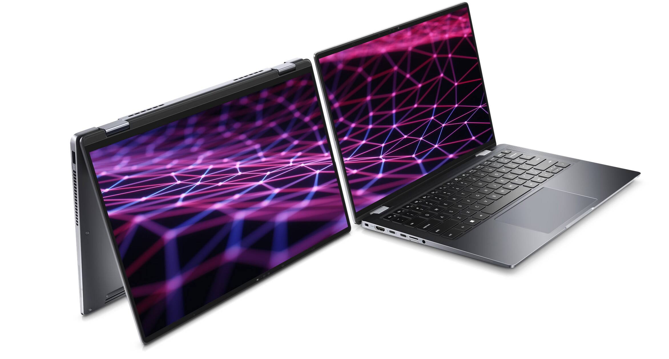 Left. Dell - Latitude 9430 2 in 1 Notebook Laptop PC, 14" Touch QHD+ Intel Core i5-12th 16GB RAM + 256GB NVMe, Camera, Win 11 Pro. - Dark Blue.