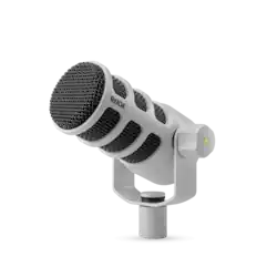 Front. RØDE - RØDE PodMic USB Dynamic Broadcast Microphone with XLR and USB Connectivity for Podcasting, Streaming White.