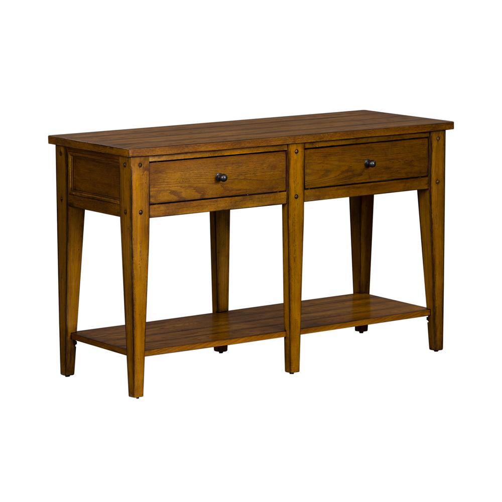 Back. Liberty Furniture Industries - Lake House Sofa Table in Oak - Brown.