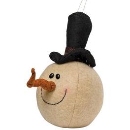 BreeBe - Fabric Snowman Head Ornament - White