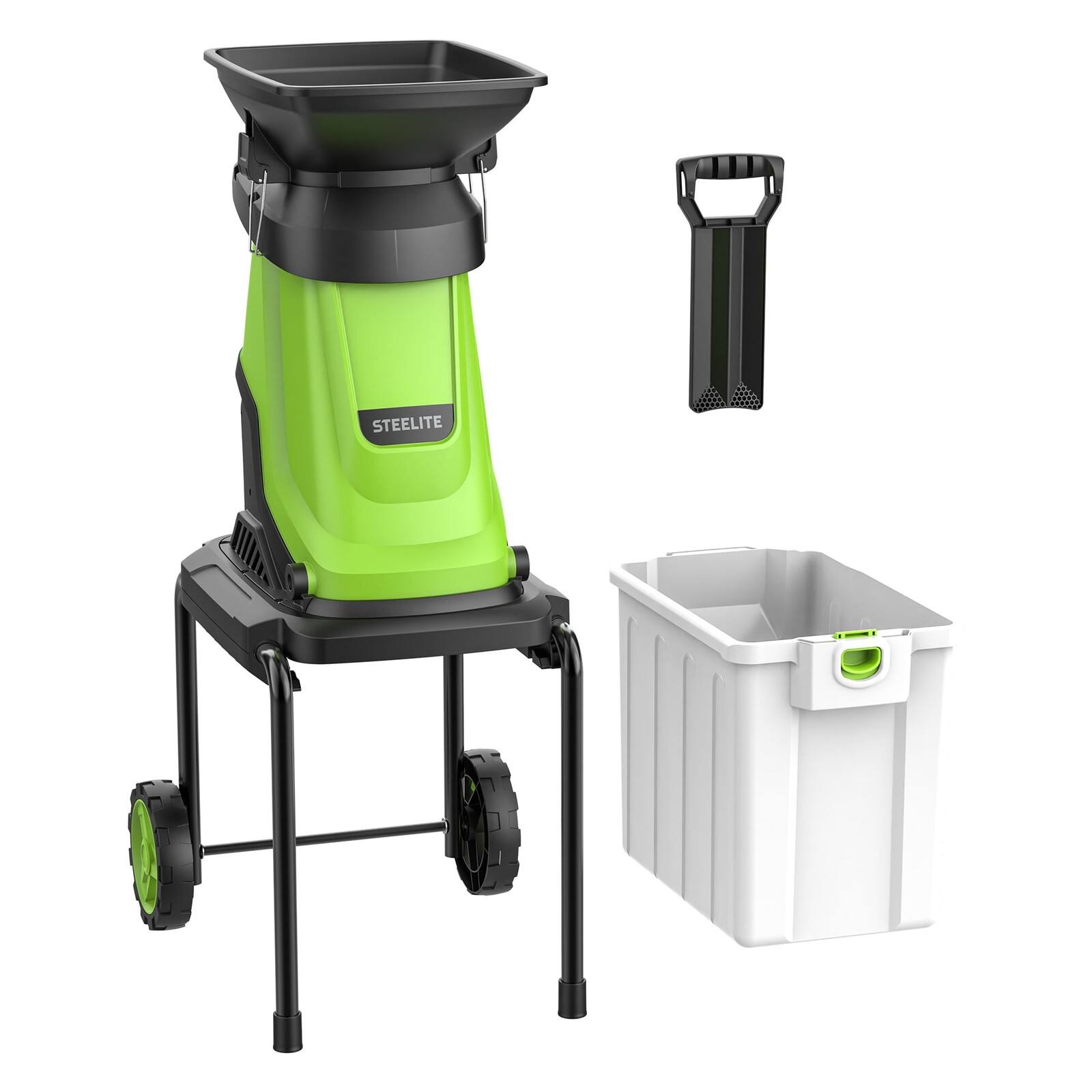 Alt View 8. Steelite - Heavy-Duty Electric Wood Chipper Shredder 15-Amp W/ 50L Collection Bin.