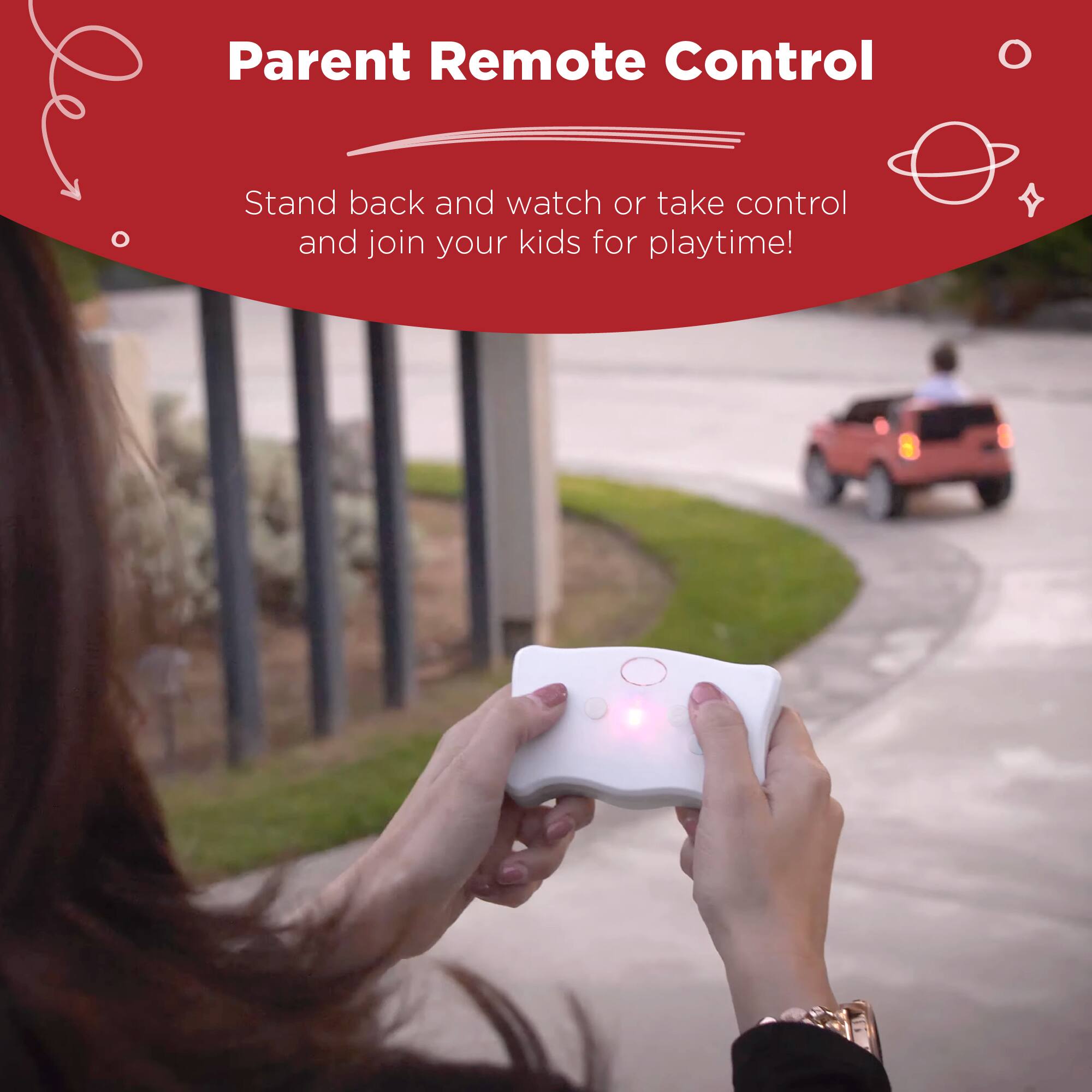 Parent Remote Control

Stand back and watch or take control and join your kids for playtime!