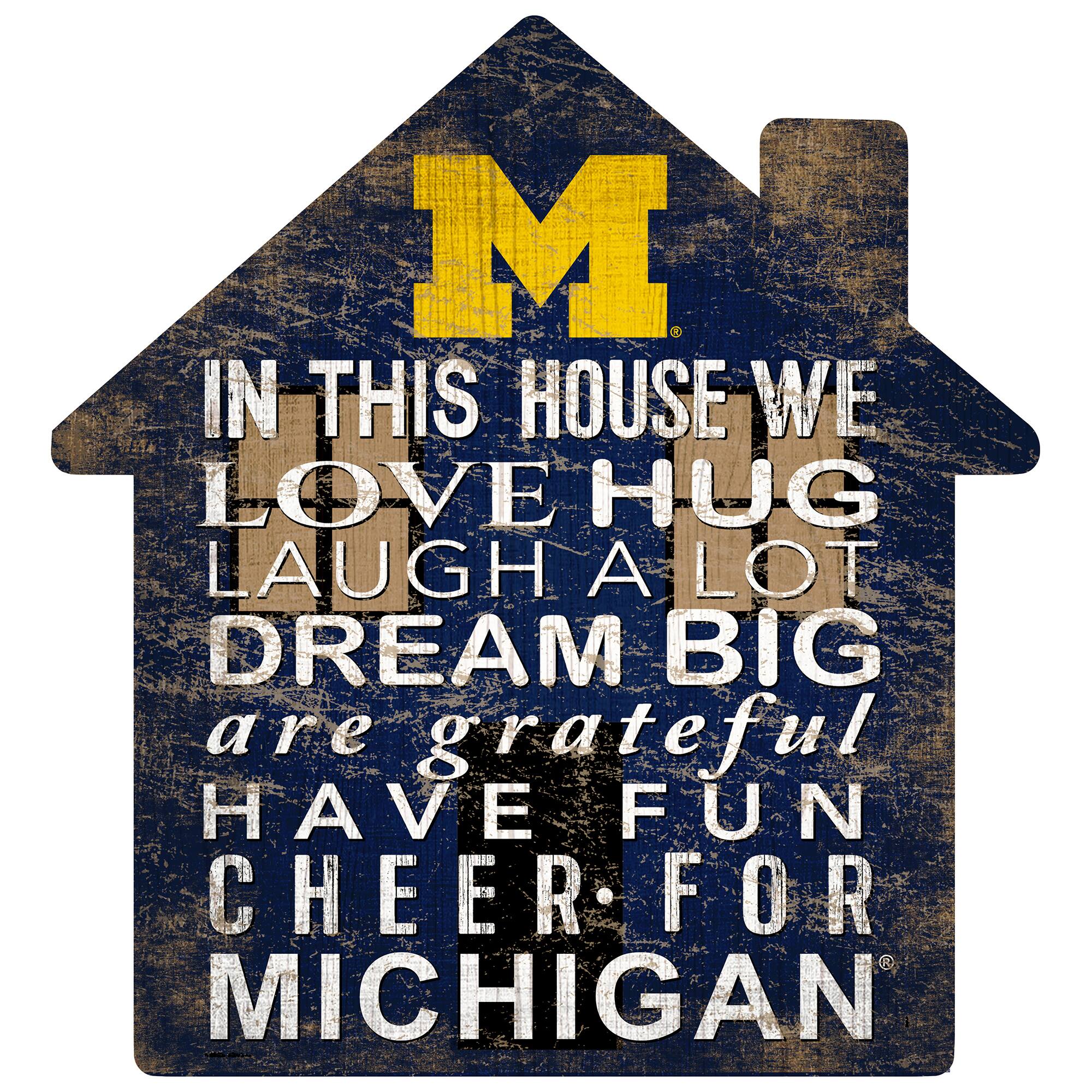 Michigan Wolverines 12'' Team House Sign