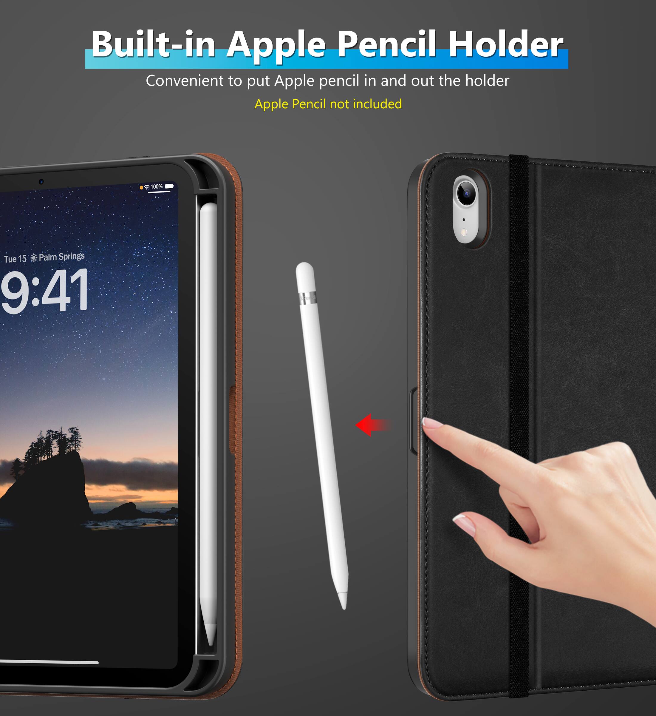 Built-in Apple Pencil Holder  
Convenient to put Apple pencil in and out the holder  
Apple Pencil not included