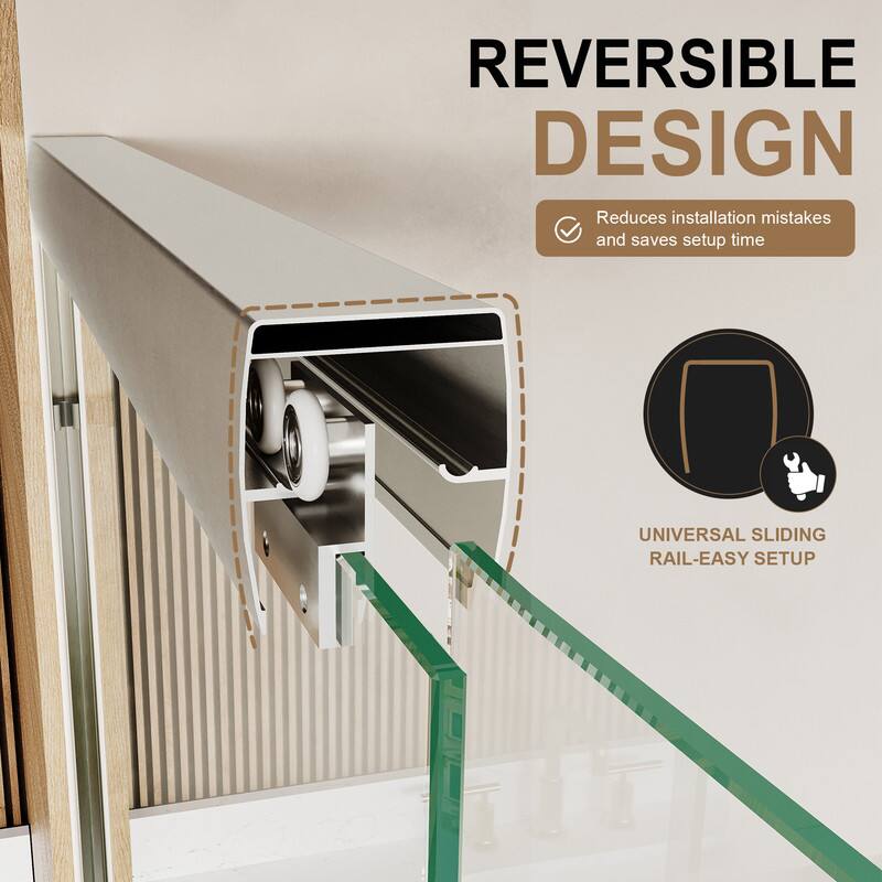 REVERSIBLE DESIGN  
Reduces installation mistakes and saves setup time  
UNIVERSAL SLIDING RAIL-EASY SETUP