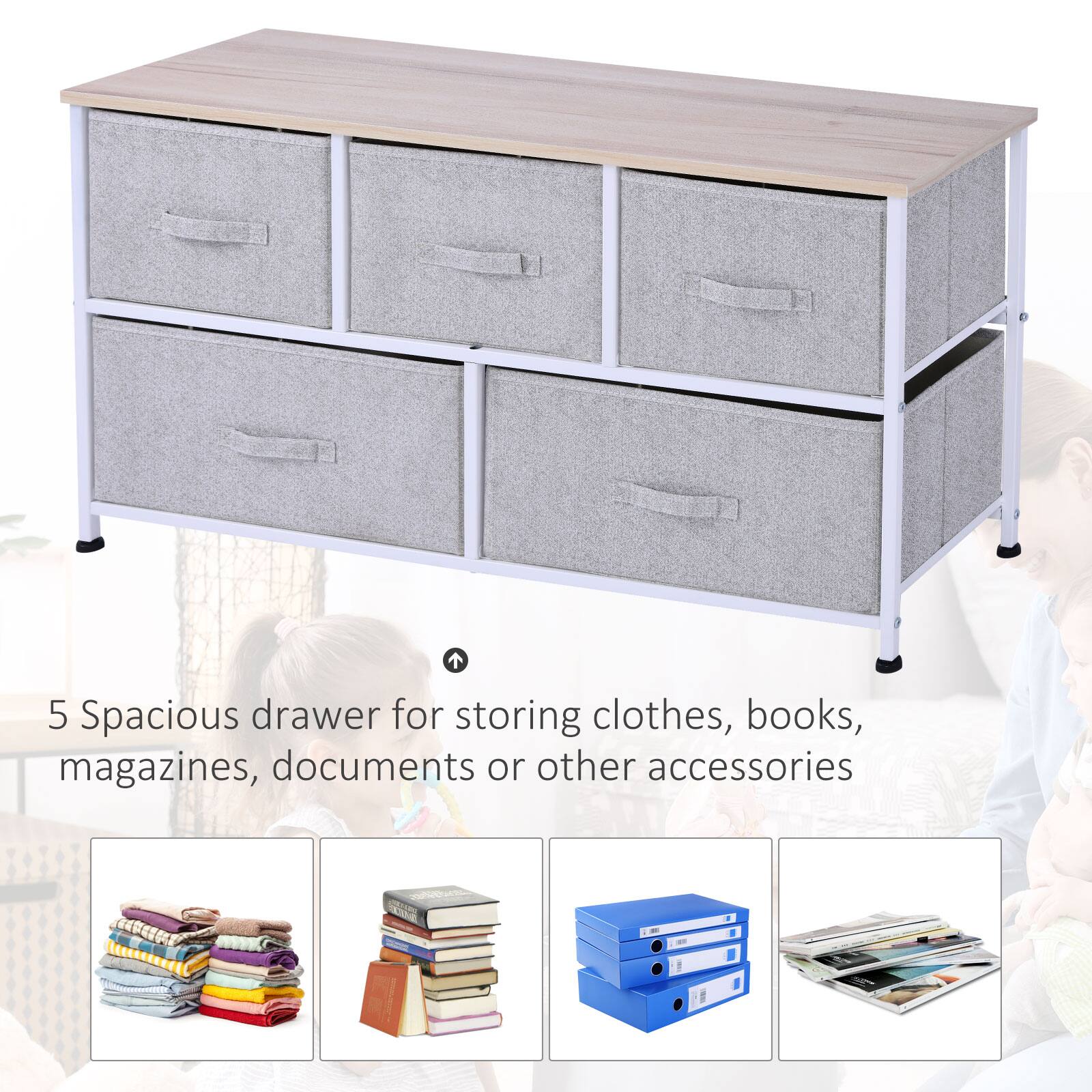 5 Spacious drawer for storing clothes, books, magazines, documents or other accessories