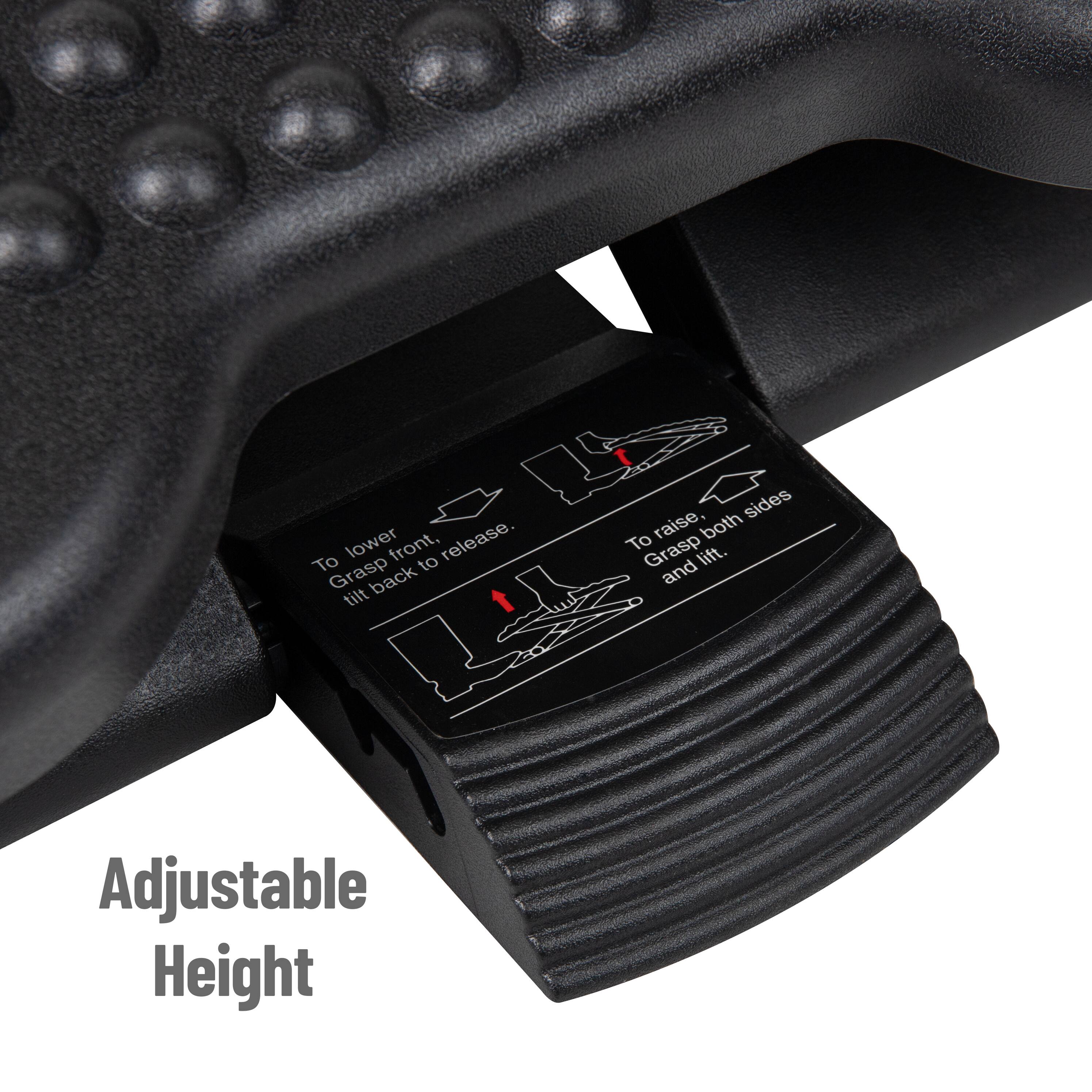 Alt View 13. Mind Reader - Foot Rest, Under Desk at Work, Ergonomic, Height Adjustable, Office, Plastic, 17"L x 13"W x 6.25"H - Black.