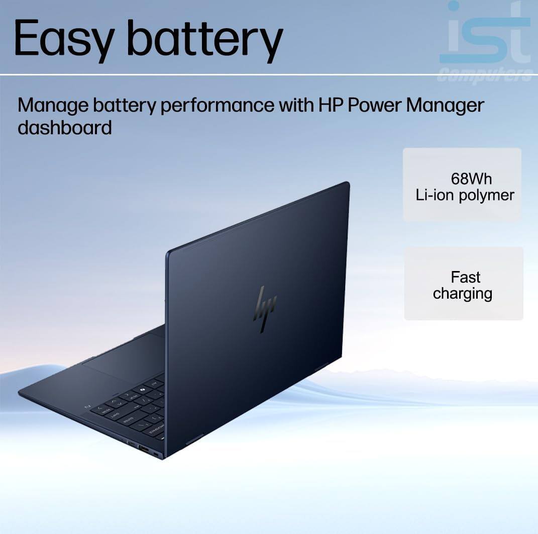 Easy battery

Manage battery performance with HP Power Manager dashboard

68Wh Li-ion polymer

Fast charging