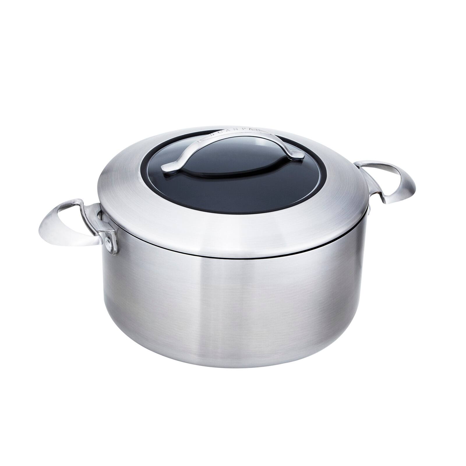 Front. Scanpan - CTX 7.5 Quart Dutch Oven with Lid, Stainless Steel - Silver.