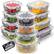 Front. Zulay Kitchen - Zulay Kitchen 12 Pack Premium Borosilicate Glass Food Storage Containers with Lids (Grey) - Grey.