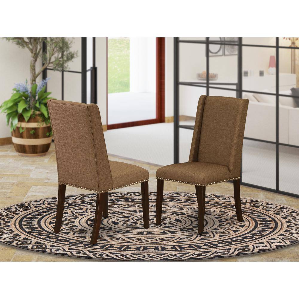 Angle. East West Furniture - Dining Chair Mahogany - Brown.