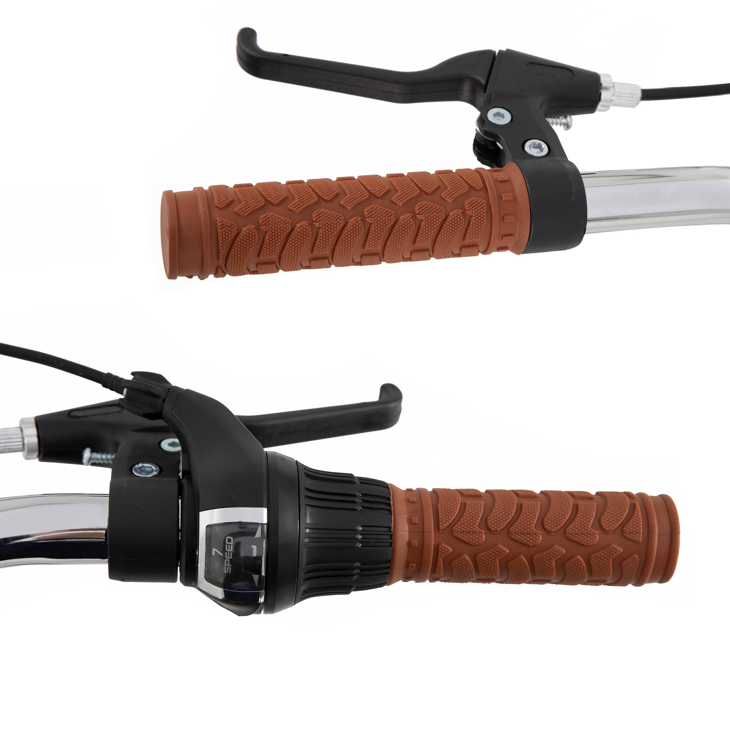 Alt View 7. HILAND - HILAND 26 Inch Beach Cruiser Bike for Adults, 7 Speed Step-Through Women Bicycle with Rear Rack, Hybrid Bike Pink - Pink.