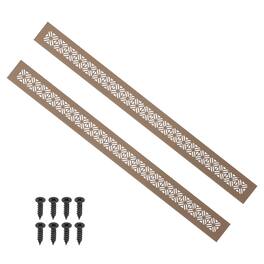 Unique Bargains - 24"x2" Door Air Vent Cover, 2pcs Heavy Duty Aluminum Alloy Grille Louvered with Mounting Screws for Cabinet Wardrobe - Brown