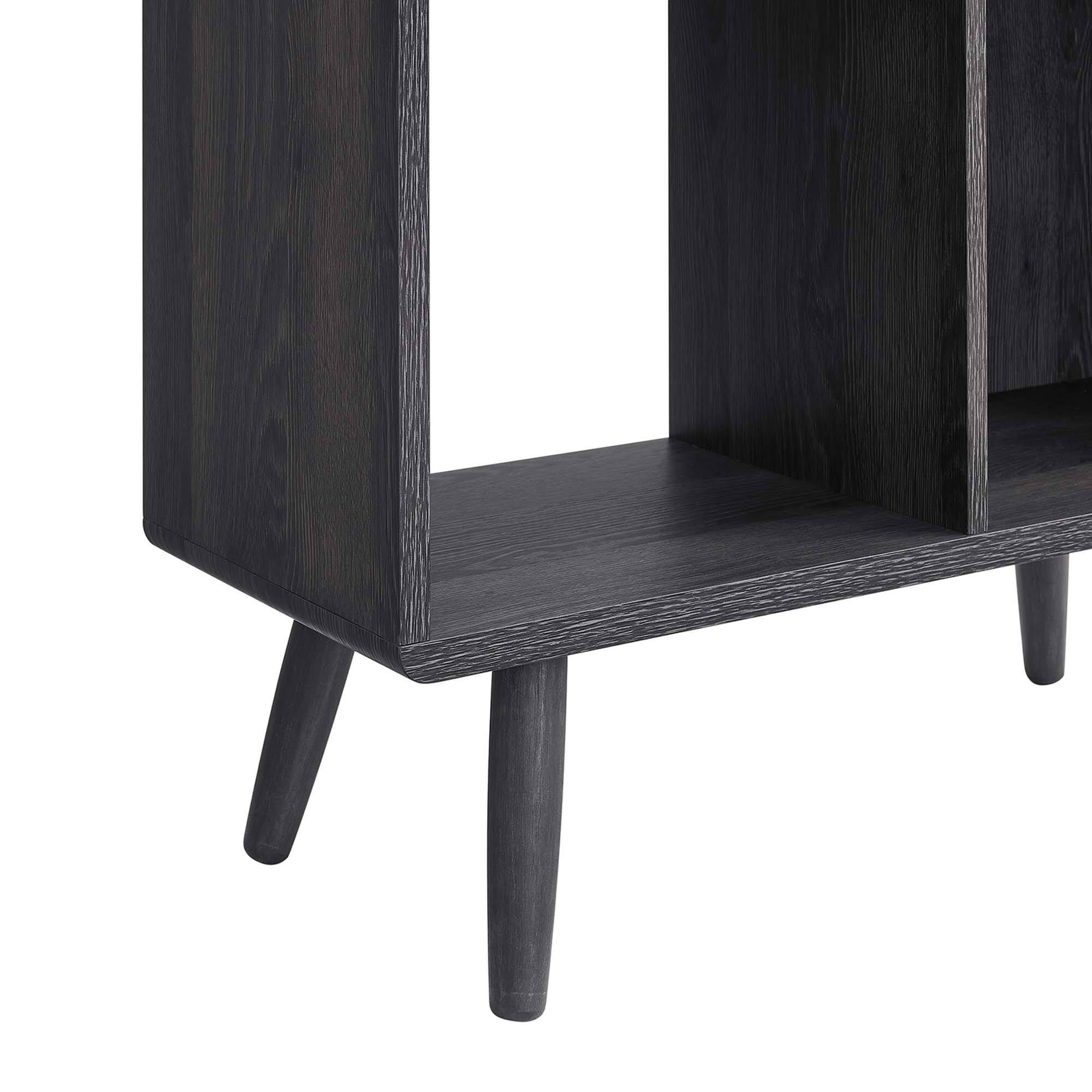 Alt View 5. Modway - Transmit 5 Shelf Wood Grain Bookcase by Modway - Charcoal.