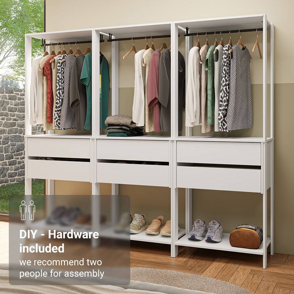 DIY - Hardware included  
we recommend two people for assembly