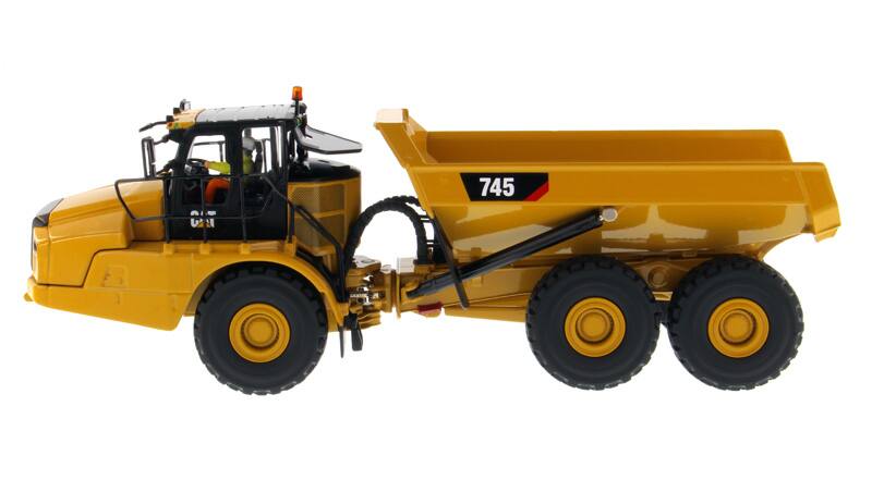 Alt View 1. Diecast Masters - CAT Caterpillar 745 Articulated Dump Truck with Removable Operator "High Line" Series 1/50 Model by Diecast Masters.