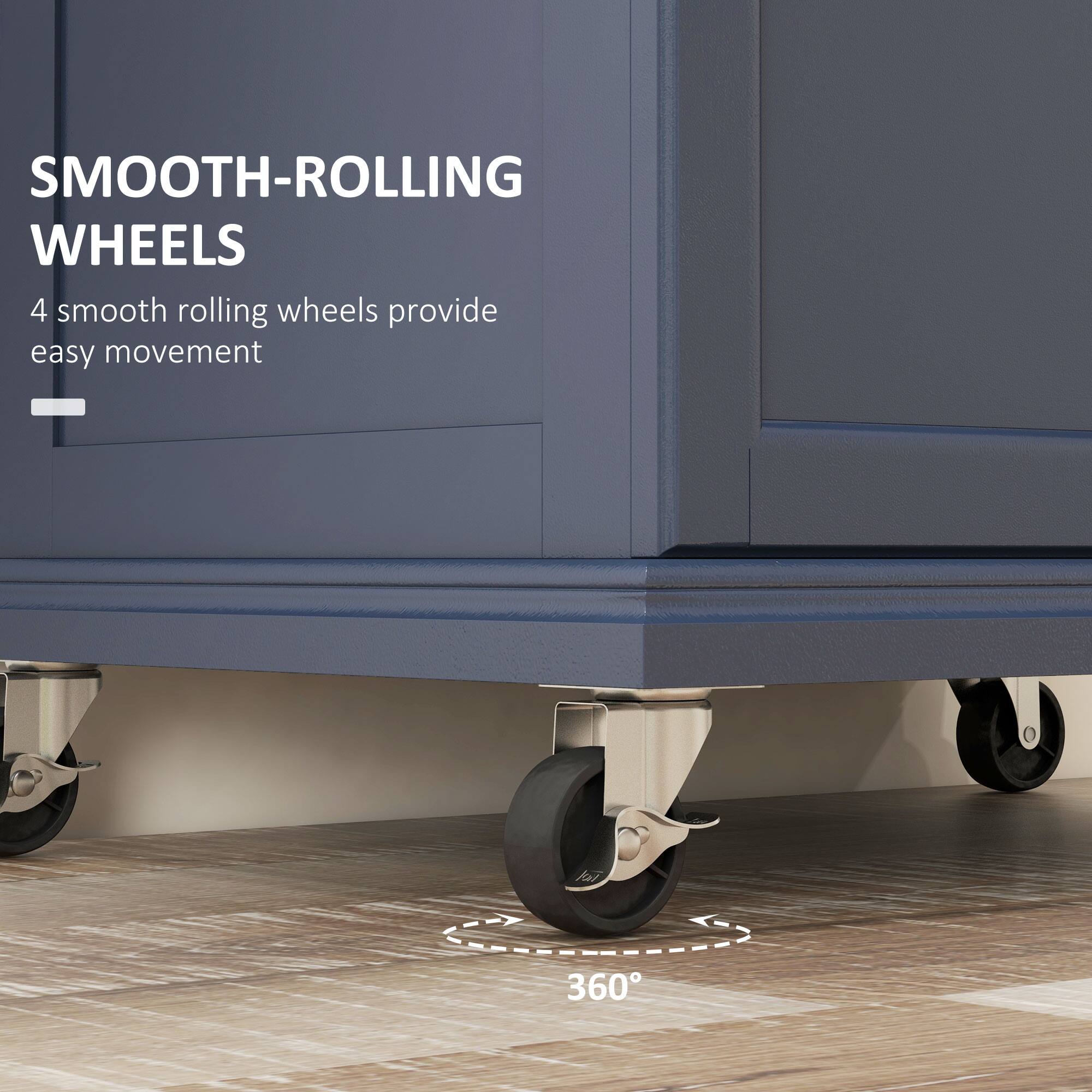 SMOOTH-ROLLING WHEELS
4 smooth rolling wheels provide easy movement
360°