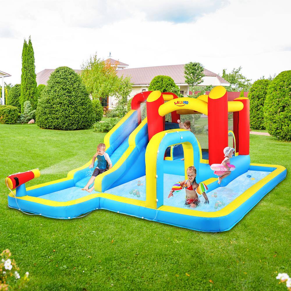 Left. Winado - Inflatable Bounce House Water Slide Pool Kids Jumper Castle with Air Blower.